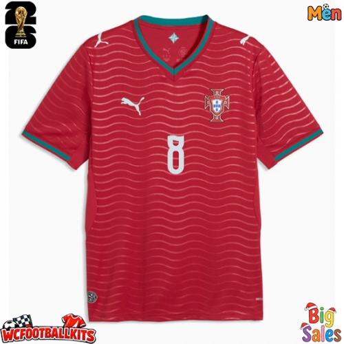 Portugal Bruno Fernandes #8 Replica Home Stadium Shirt World Cup 2026 Short Sleeve